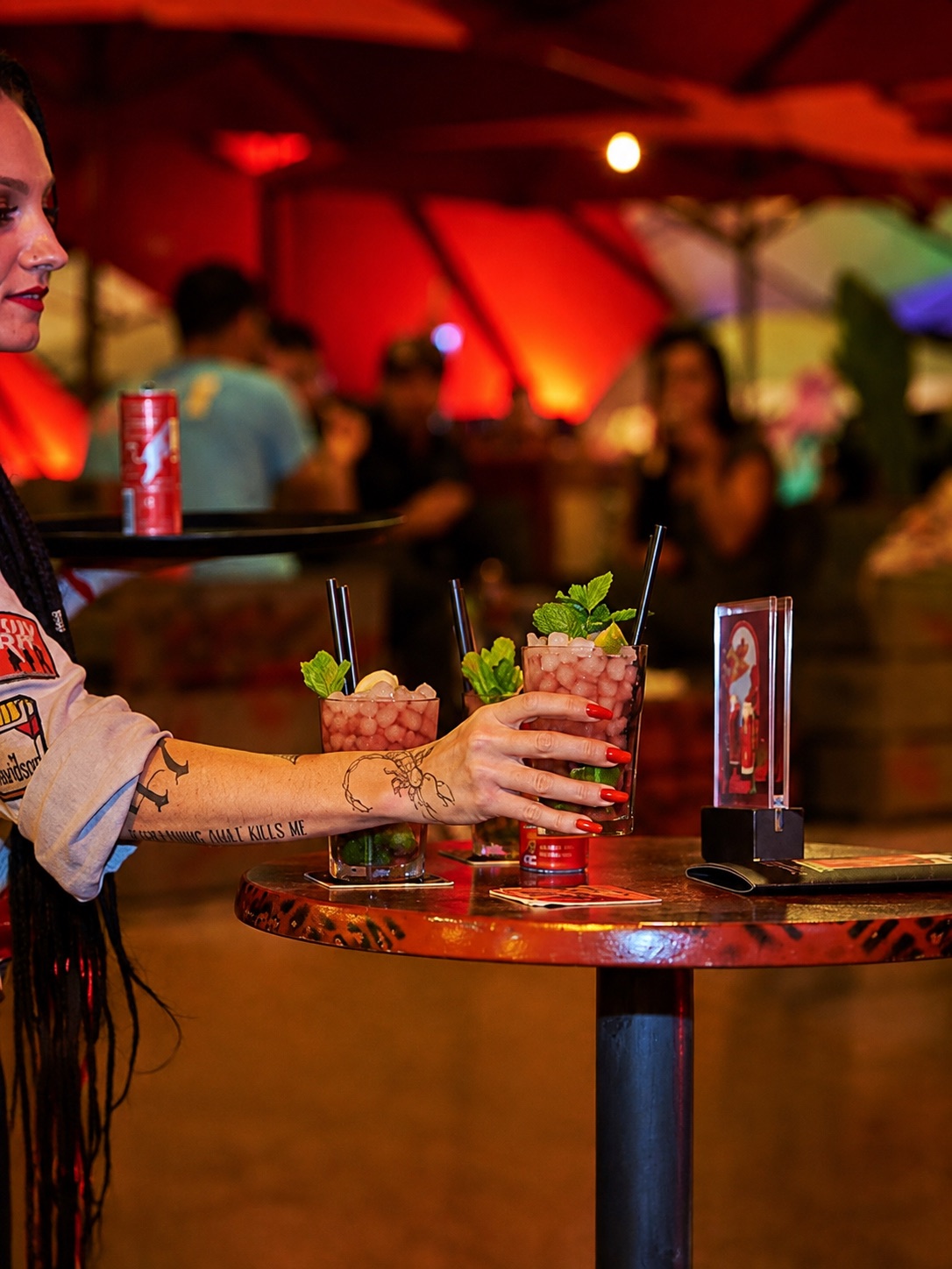 Cocktails being served at The Rock Ibiza