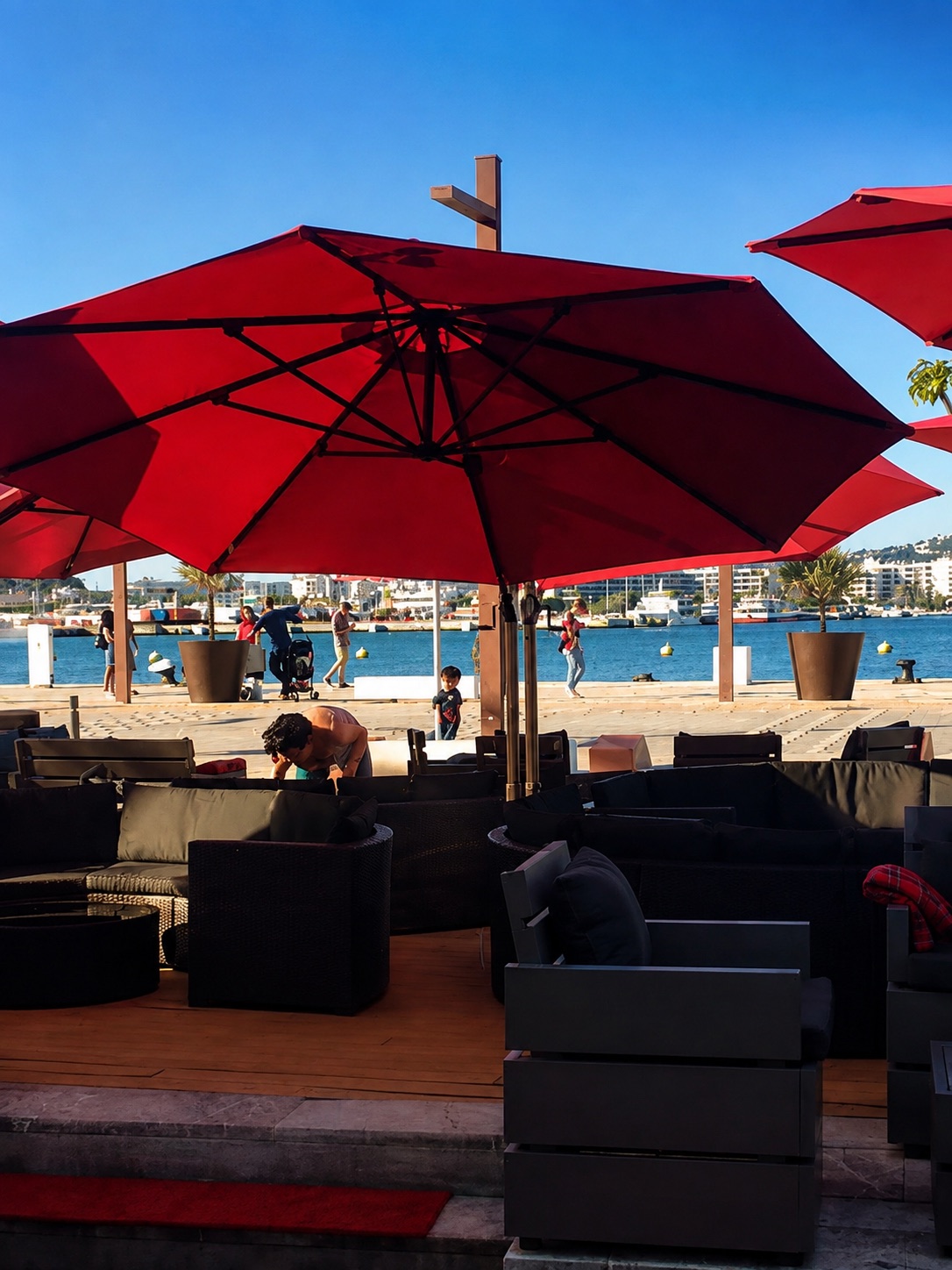The Rock Ibiza terrace facing the port