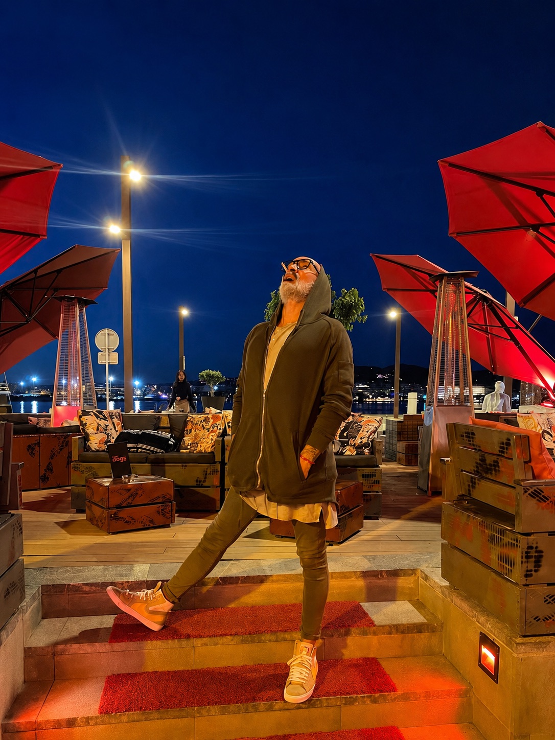Guest enjoying the open-air terrace at The Rock Ibiza